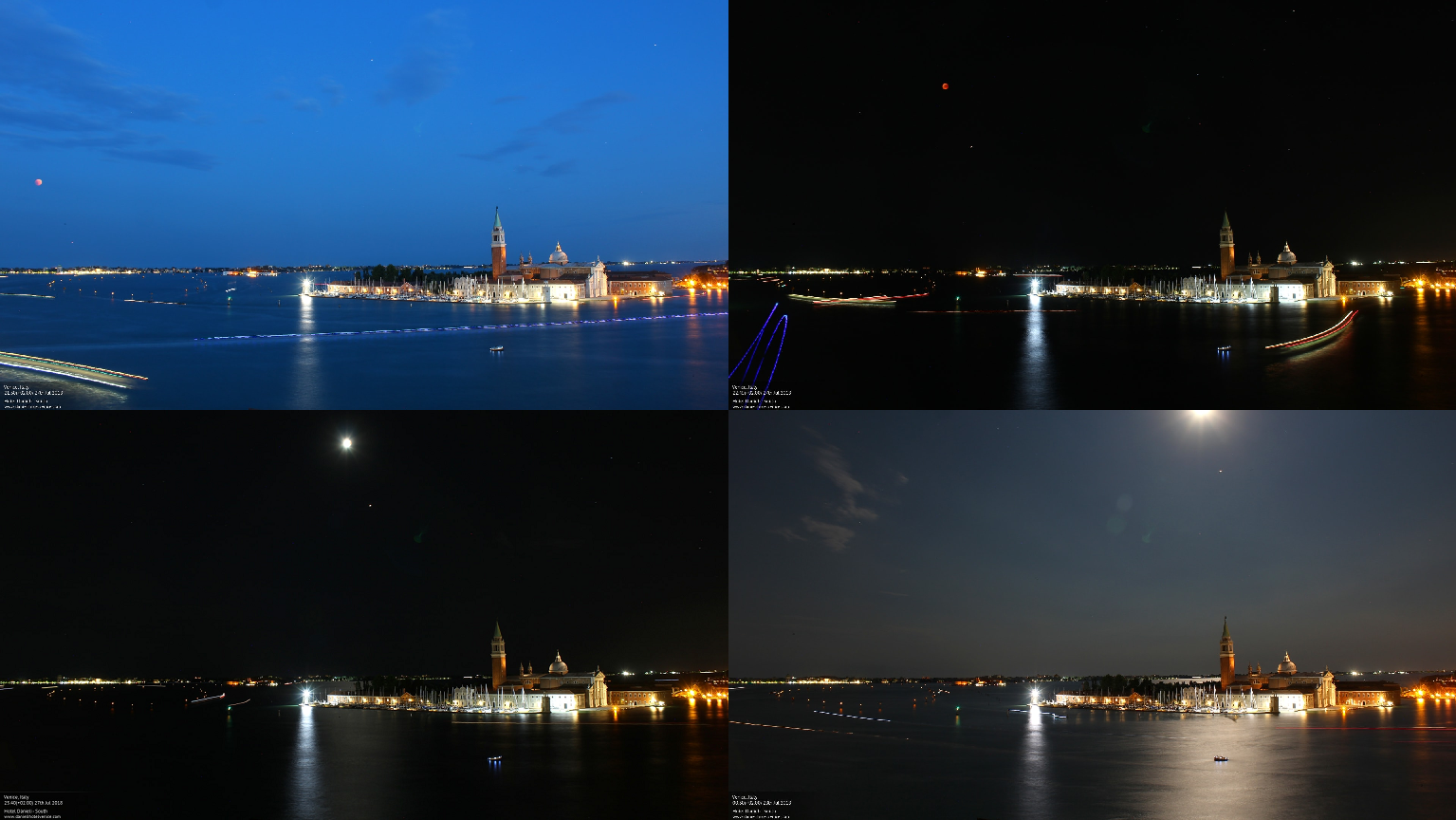 2018 total lunar eclipse seen through Hotel Danieli webcam in Venice