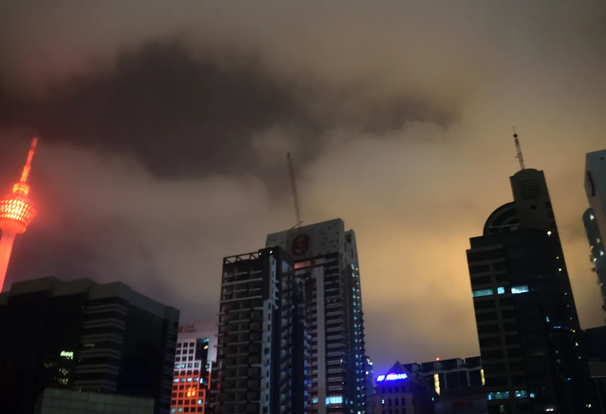 Illuminated clouds by artifical light, Kuala Lumpur