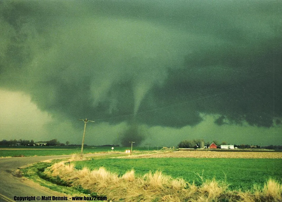 Green clouds and tornado