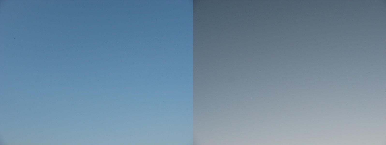 Evening sky comparison in terms of haze concentration