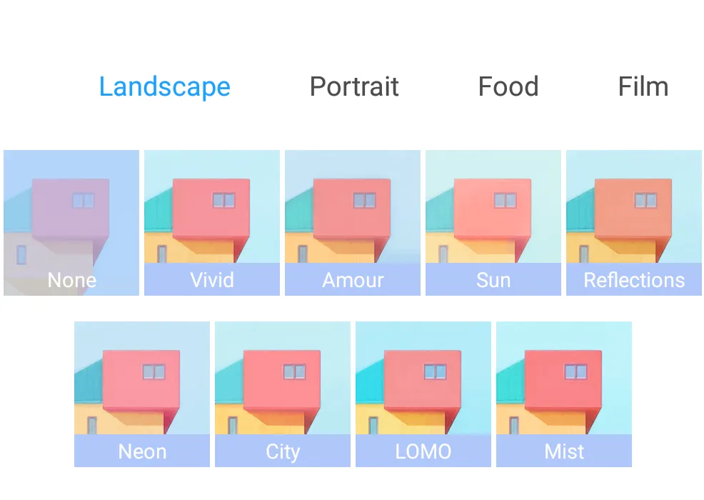 Xiaomi mi 8 6GB 128GB (Global version) Landscape filters