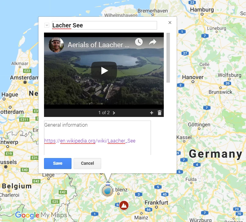 Linked placemark in Google MyMaps