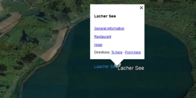 Google Earth popup with links