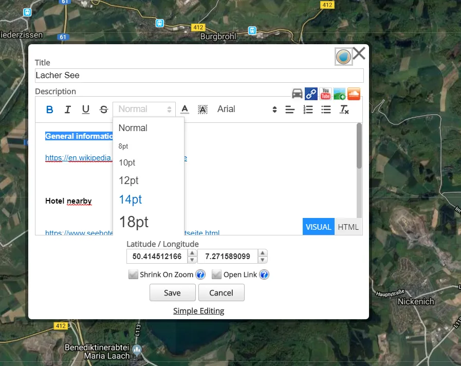 KML content management in Scribble Maps