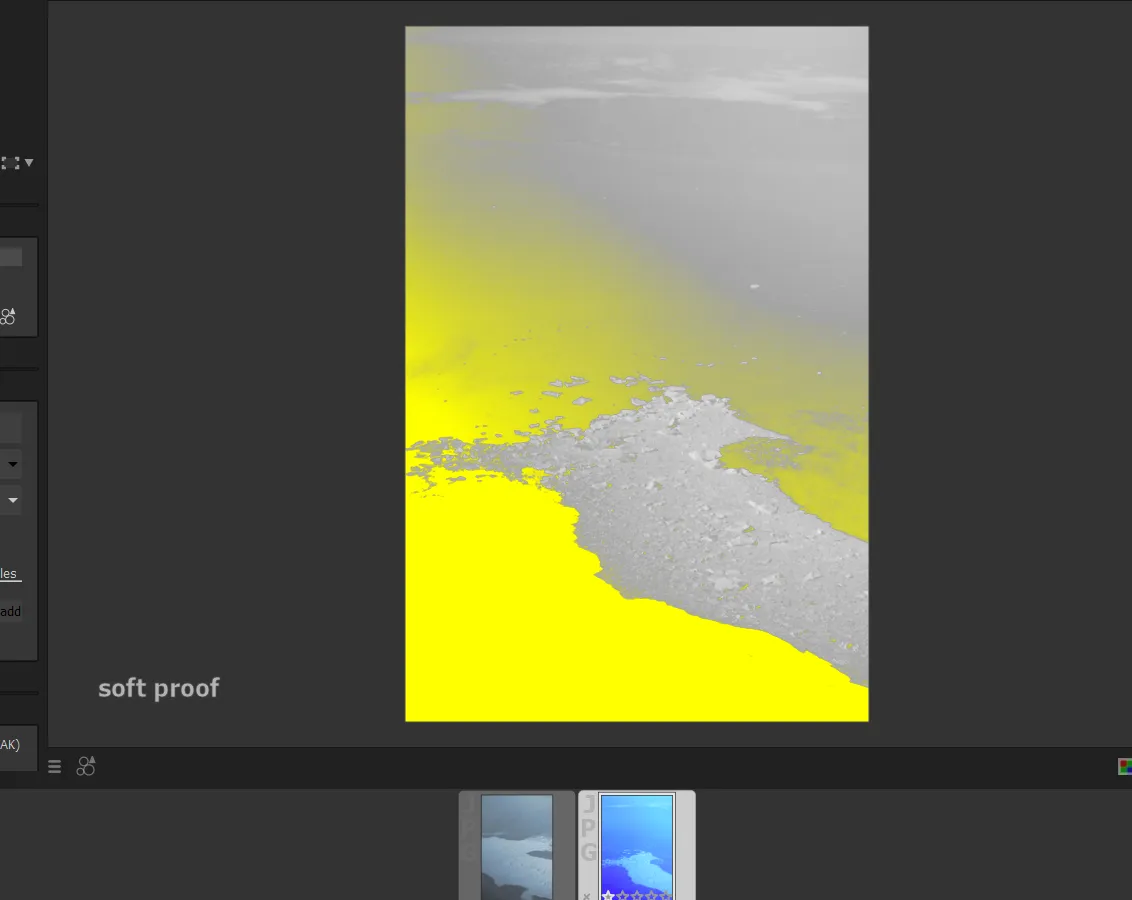 Darktable image processing Greenland ice sheet - mask