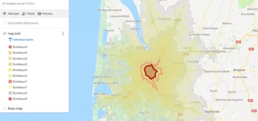 Google Mymaps isochrone map