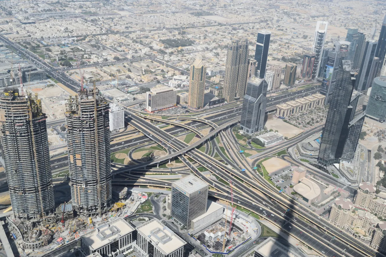 Sheikh Zayed Road Al Safa road from Burj Khalifa