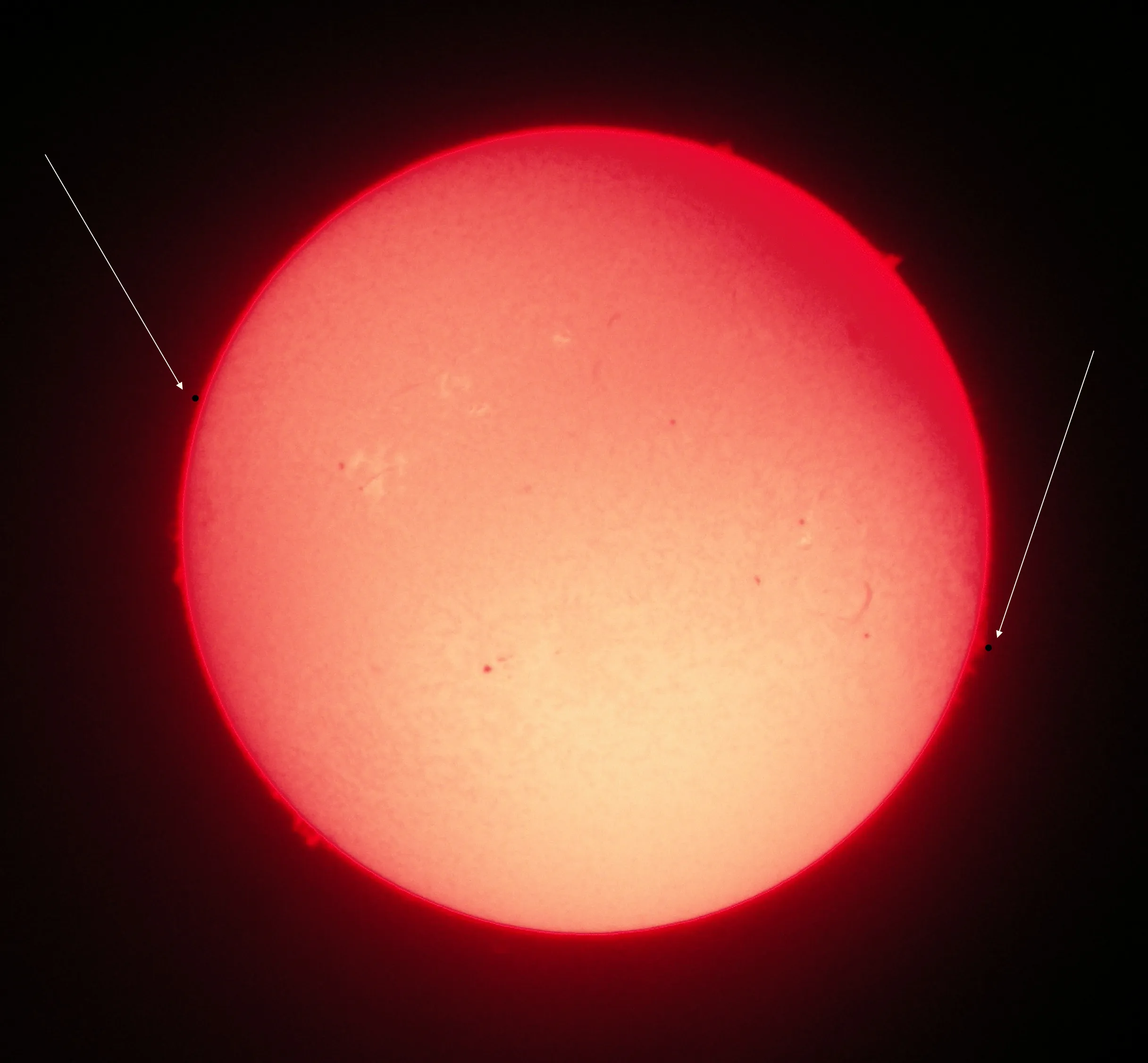 Mercury in H alpha near Sun