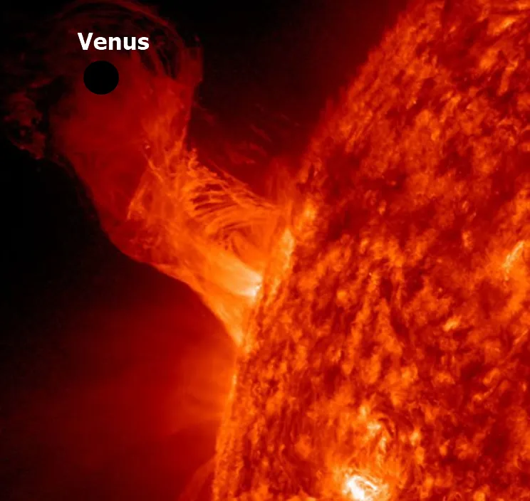 Protuberantial transit of Venus visualization