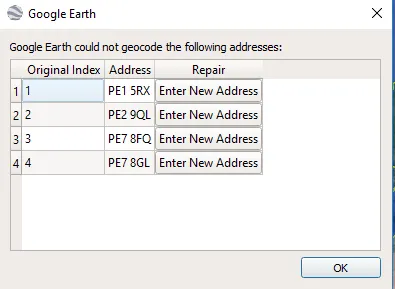 Addresses alteration in Google Earth