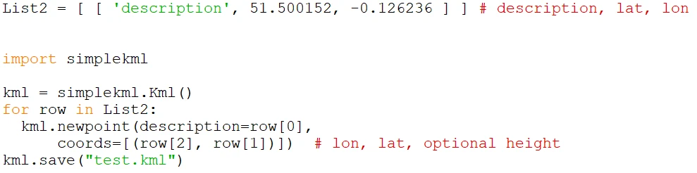 Python KML code 2