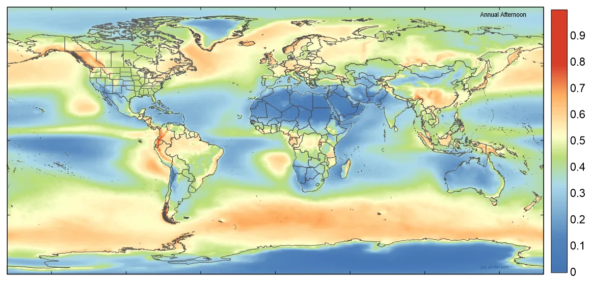 Jay Anderson NASA Aqua World cloud coverage 2002-2015