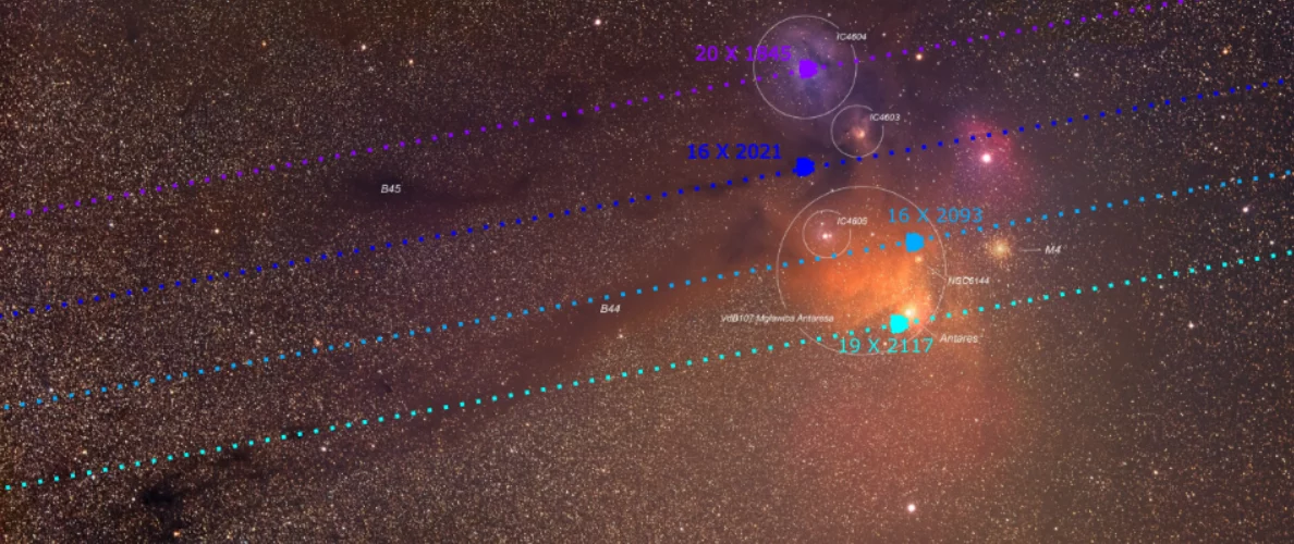 Venus near Antares every 8 years