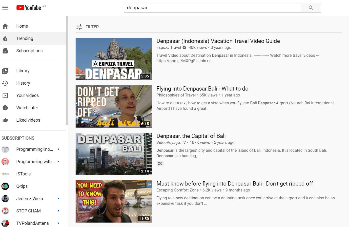 Youtube Bali