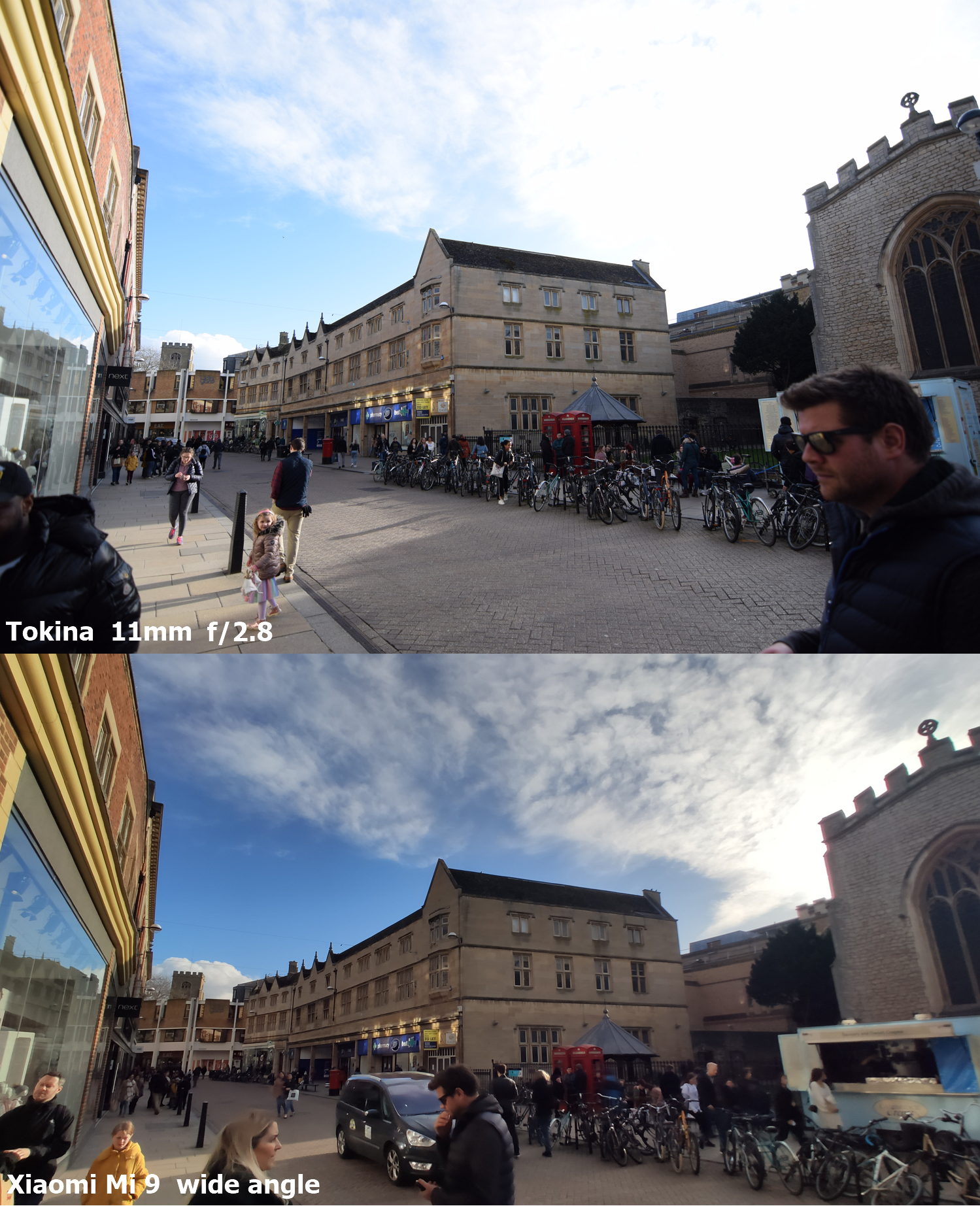 Tokina 11-16mm vs Xiaomi Mi 9 wide angle Cambridge Market