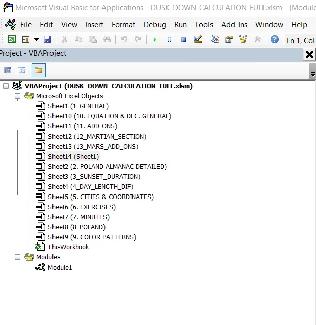 Excel VBA list of sheets