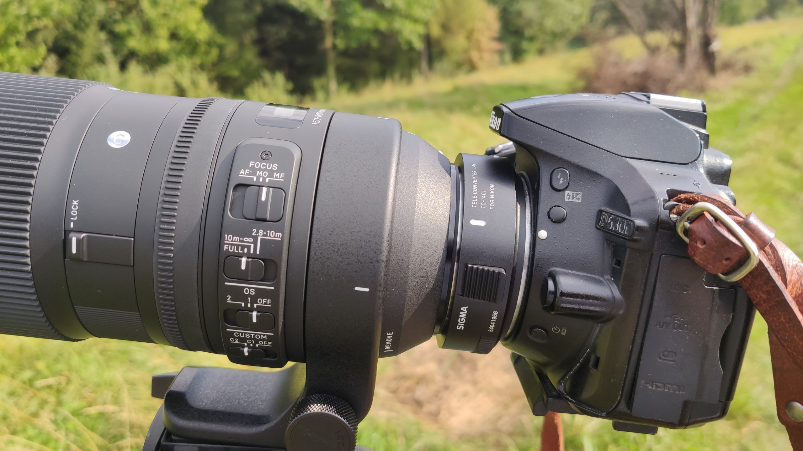 Teleconverter TC-1401 attachment to Sigma 150-600mm f/5-6.3 Contemporary lens and Nikon f mount