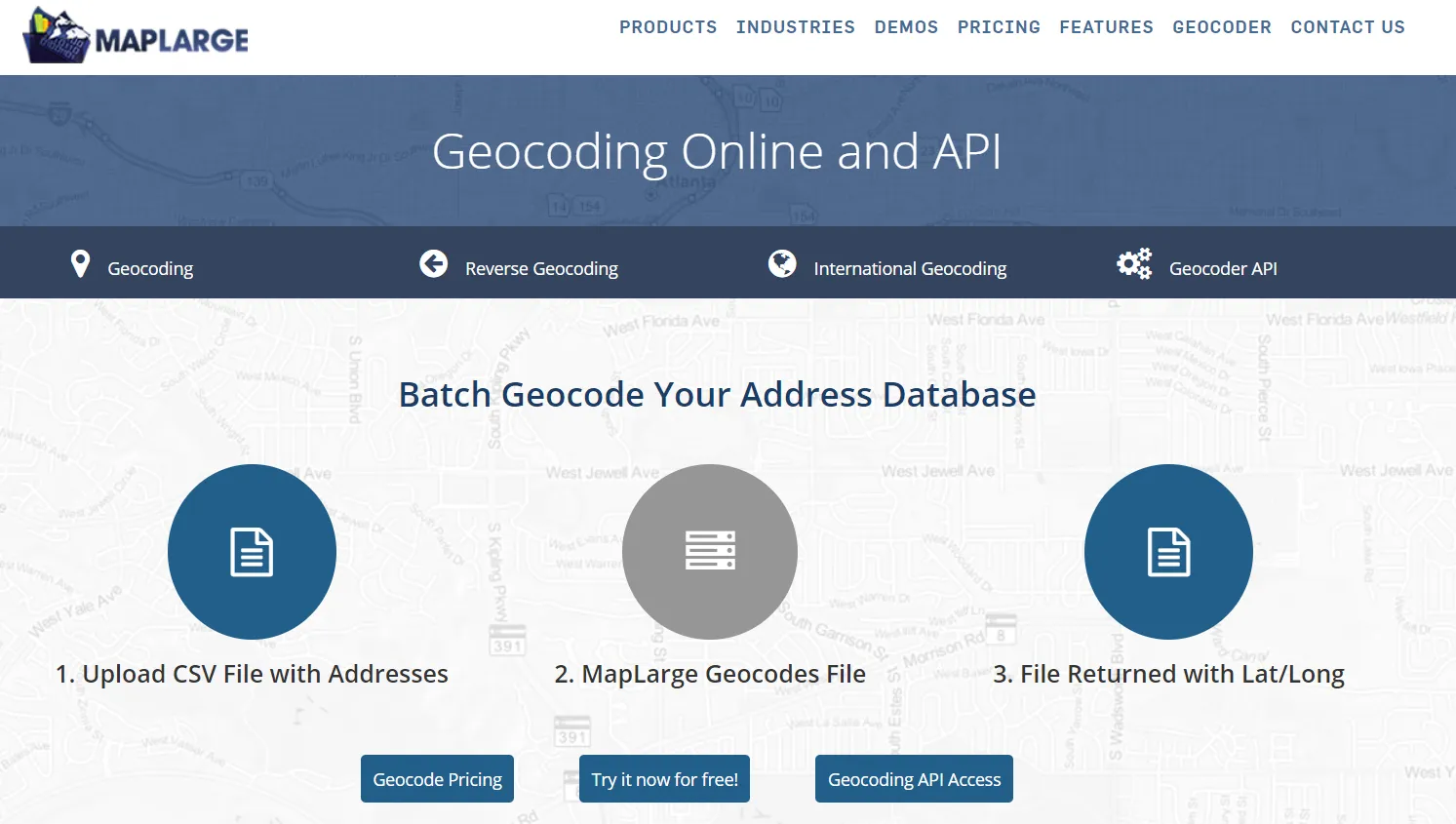 MapLarge geocoding tool