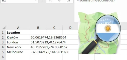 Nominatim address geocodinmg Excel