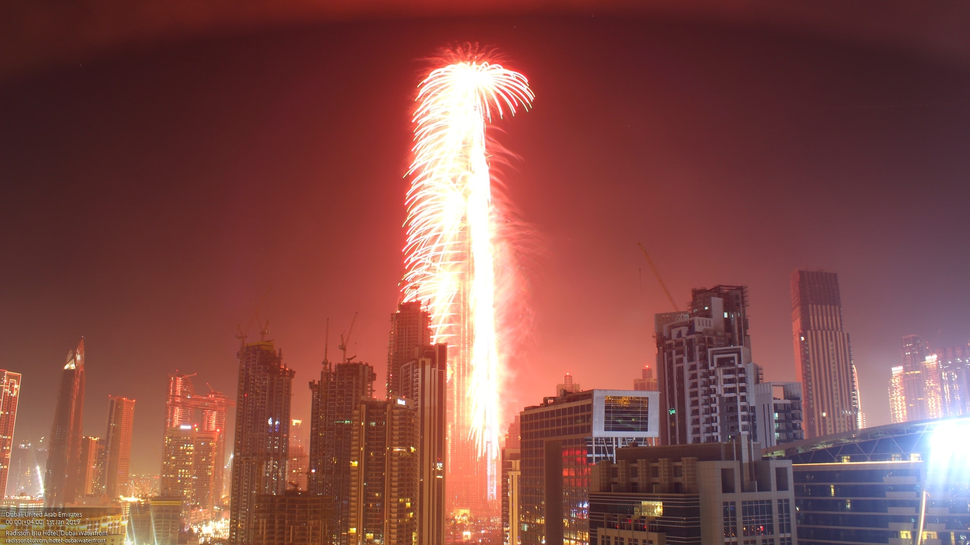 New Year's celebration Dubai Marina Burj Khalifa Deckchair