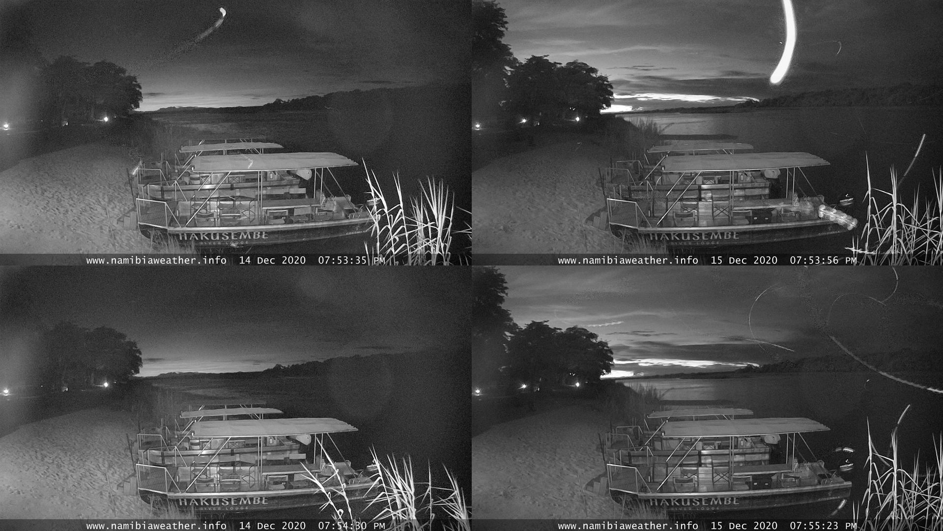 Hakusembe River Lodge webcam solar eclipse below the horizon 2020 2