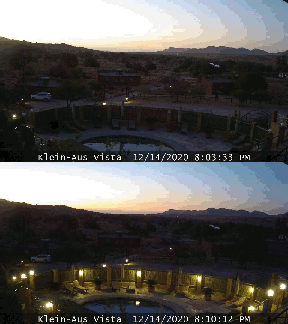 Klein Aus Vista webcam solar eclipse below the horizon 2020 animation