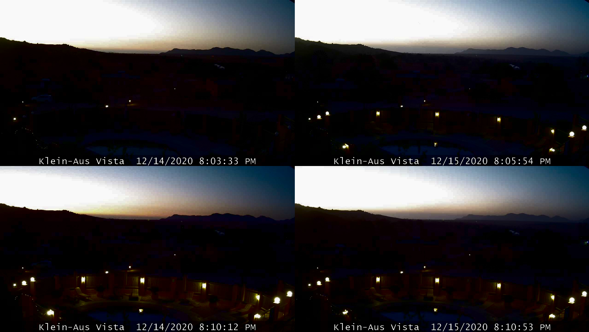Klein Aus Vista webcam solar eclipse below the horizon 2020 4