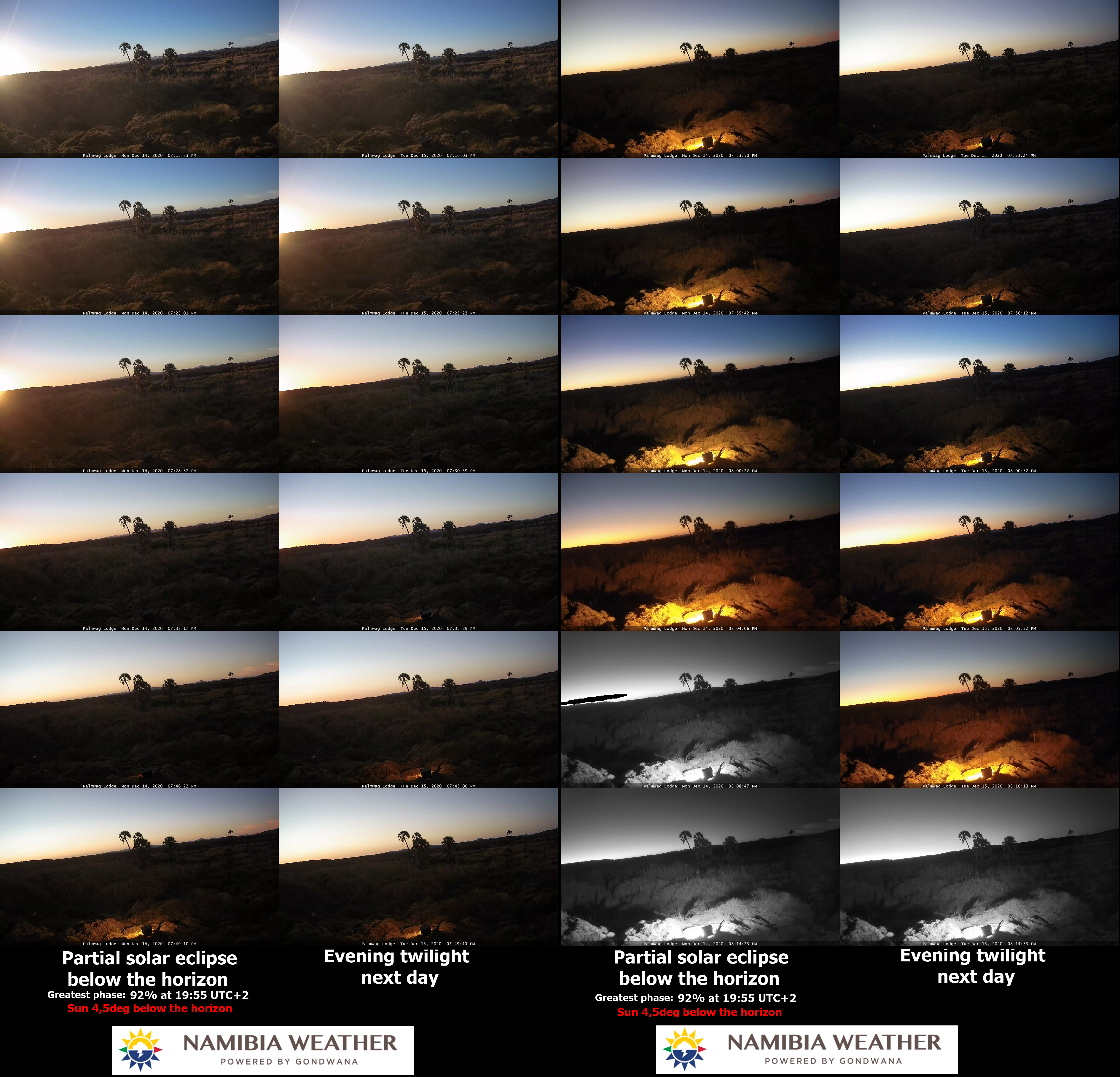 Palmwag, solar eclipse below the horizon Dec, 2020