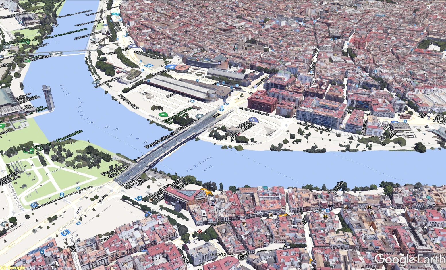 OpenStreetMap overlay in Google Earth 3D layer 2