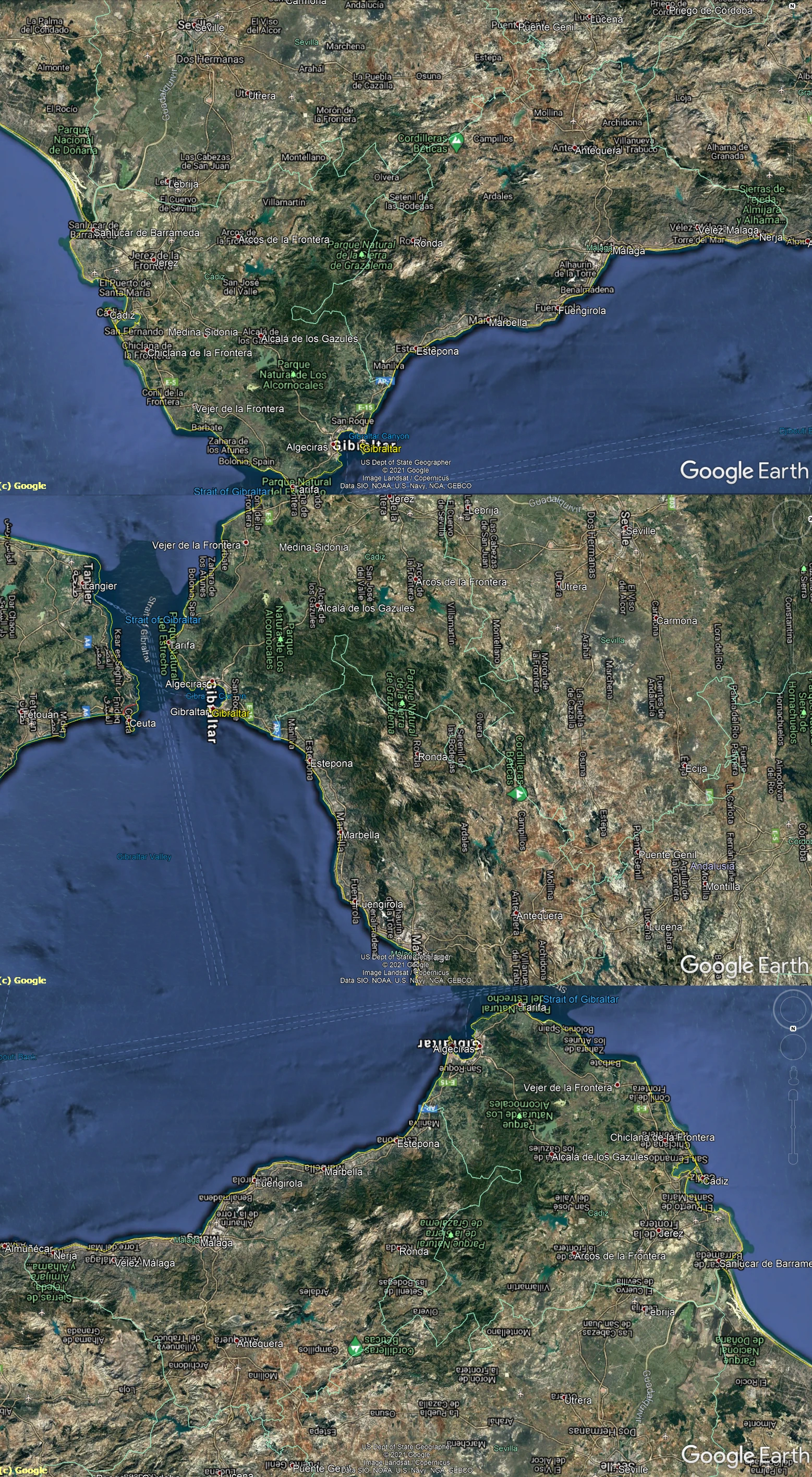 Google Hybrid overlay in Google Earth and rotated