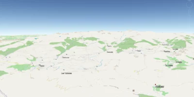 OpenStreetMap overlay in Google Earth Sierra Nevada