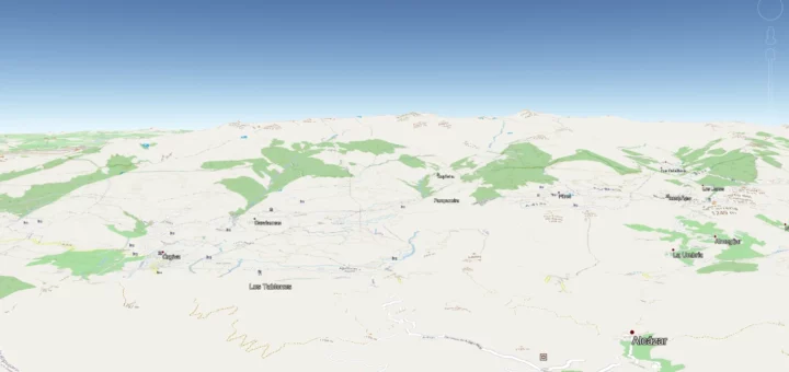 OpenStreetMap in Google Earth Sierra Nevada