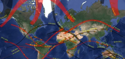 Eclipses and tourist places Top 100 2021-2040