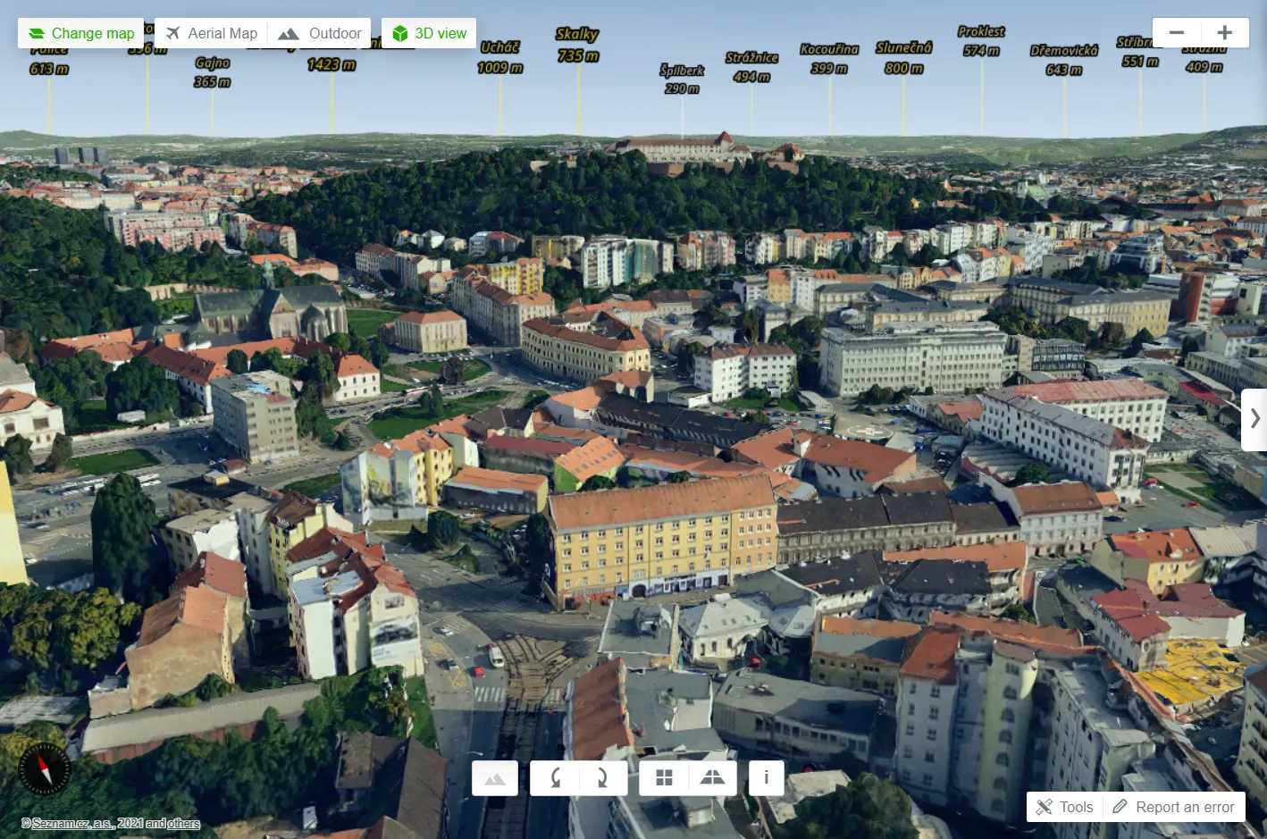 3D view Brno Mapy.cz