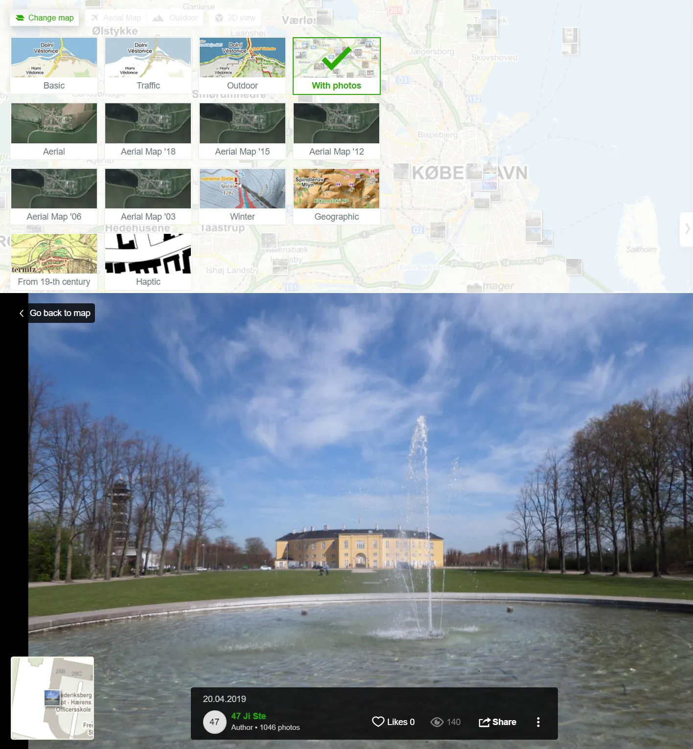 Mapy.cz map with photos