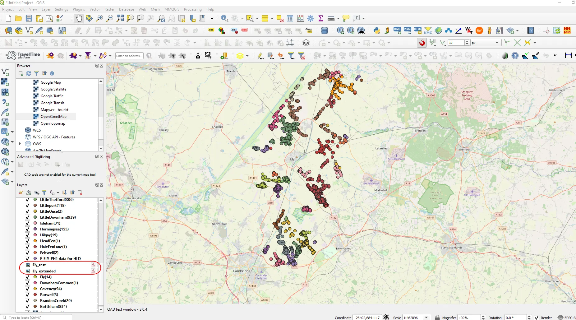 CSV files plotted in QGIS at once by Python console