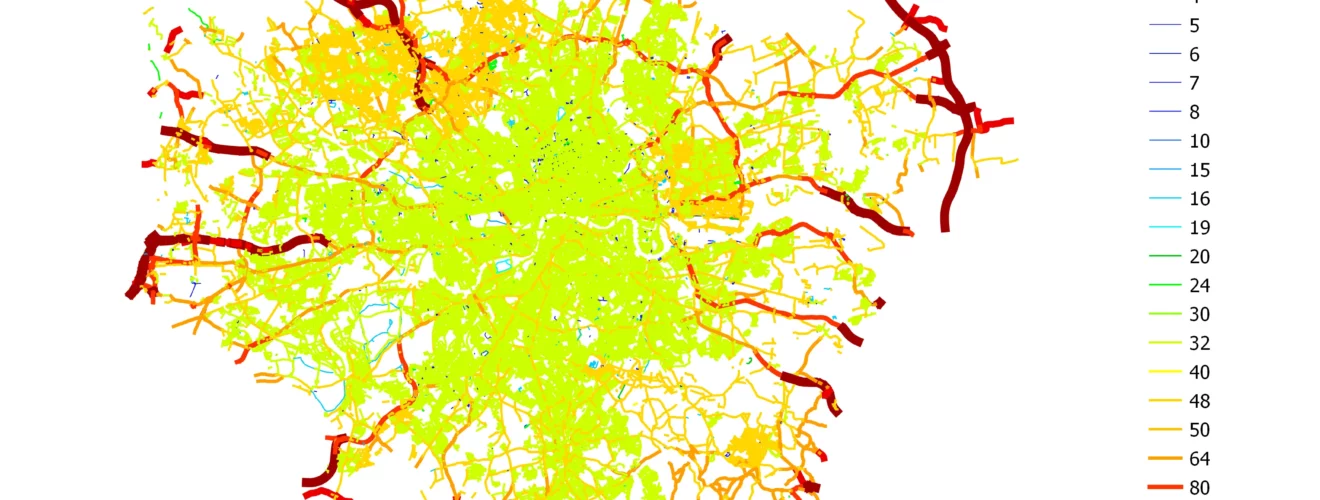 Speed limit map London OpenStreetMap