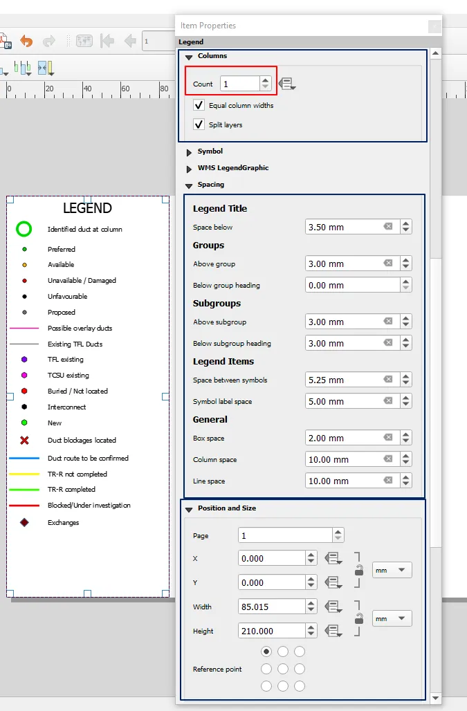 QGIS print layout legend simple