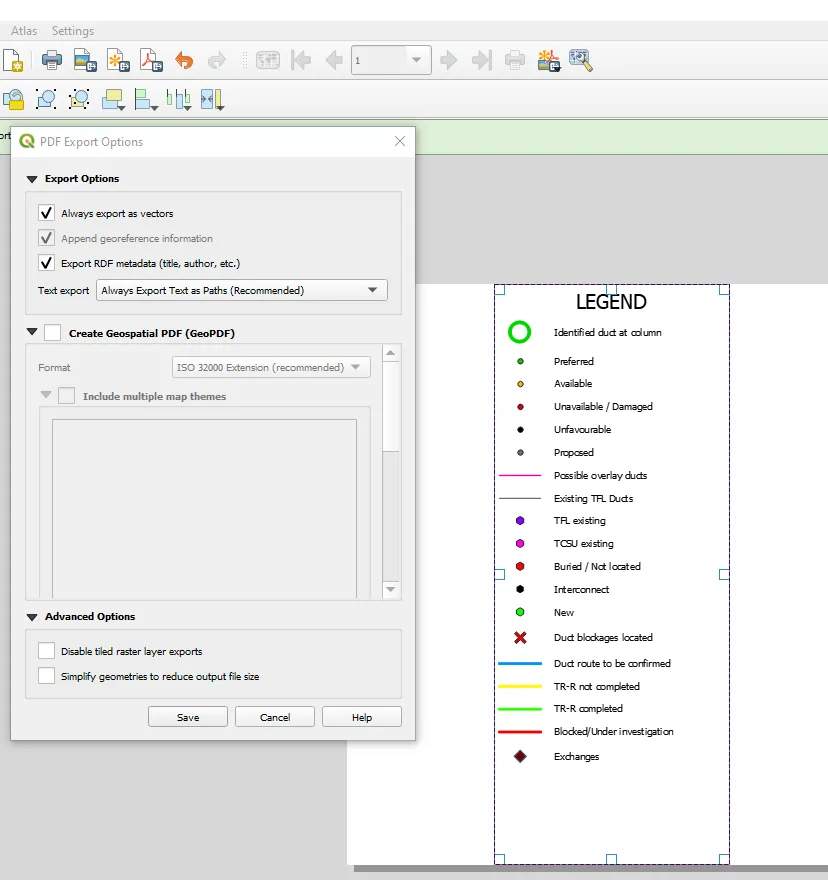 QGIS print layout export as PDF