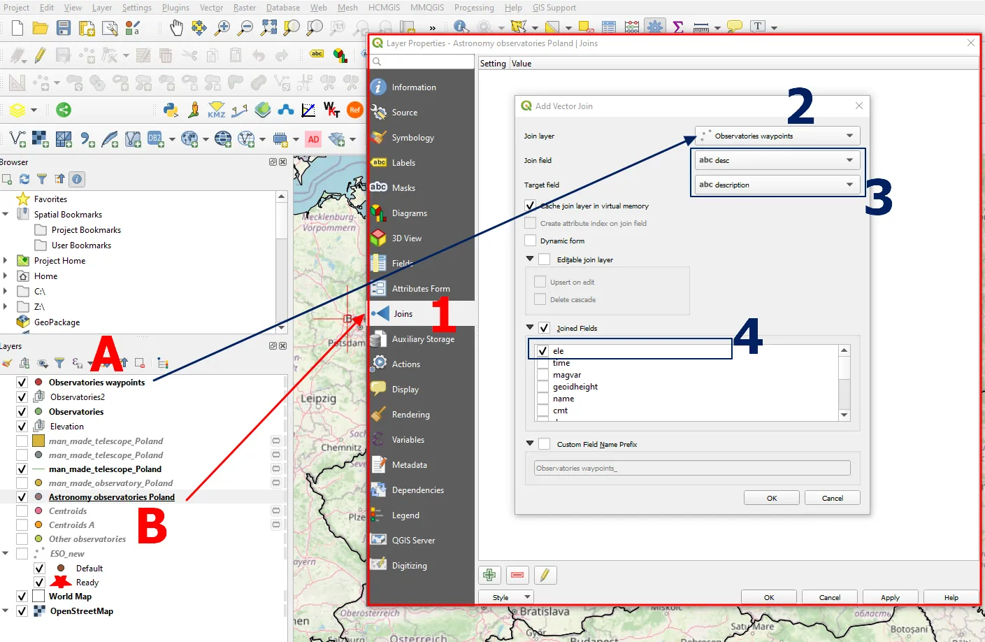 QGIS providing elevation data by joining layers