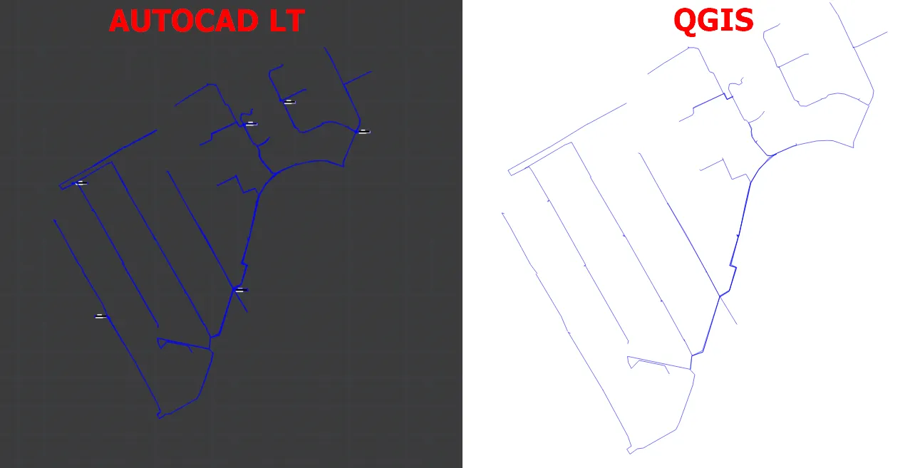 DXF file AutoCAD vs QGIS