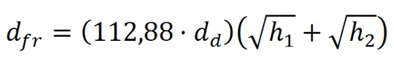Distance between 2 objects formula
