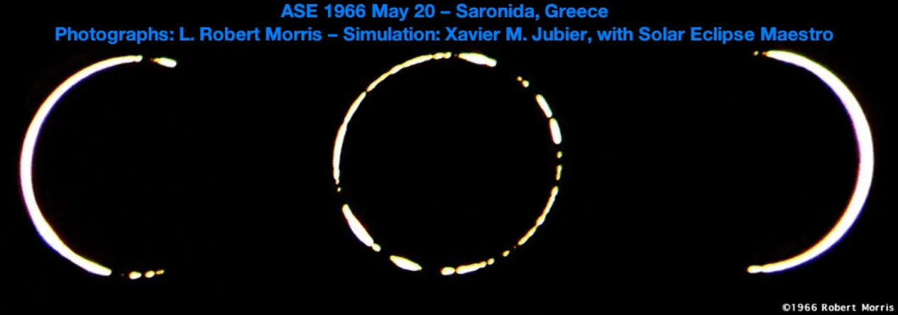 Pearled annular solar eclipse on May 1966