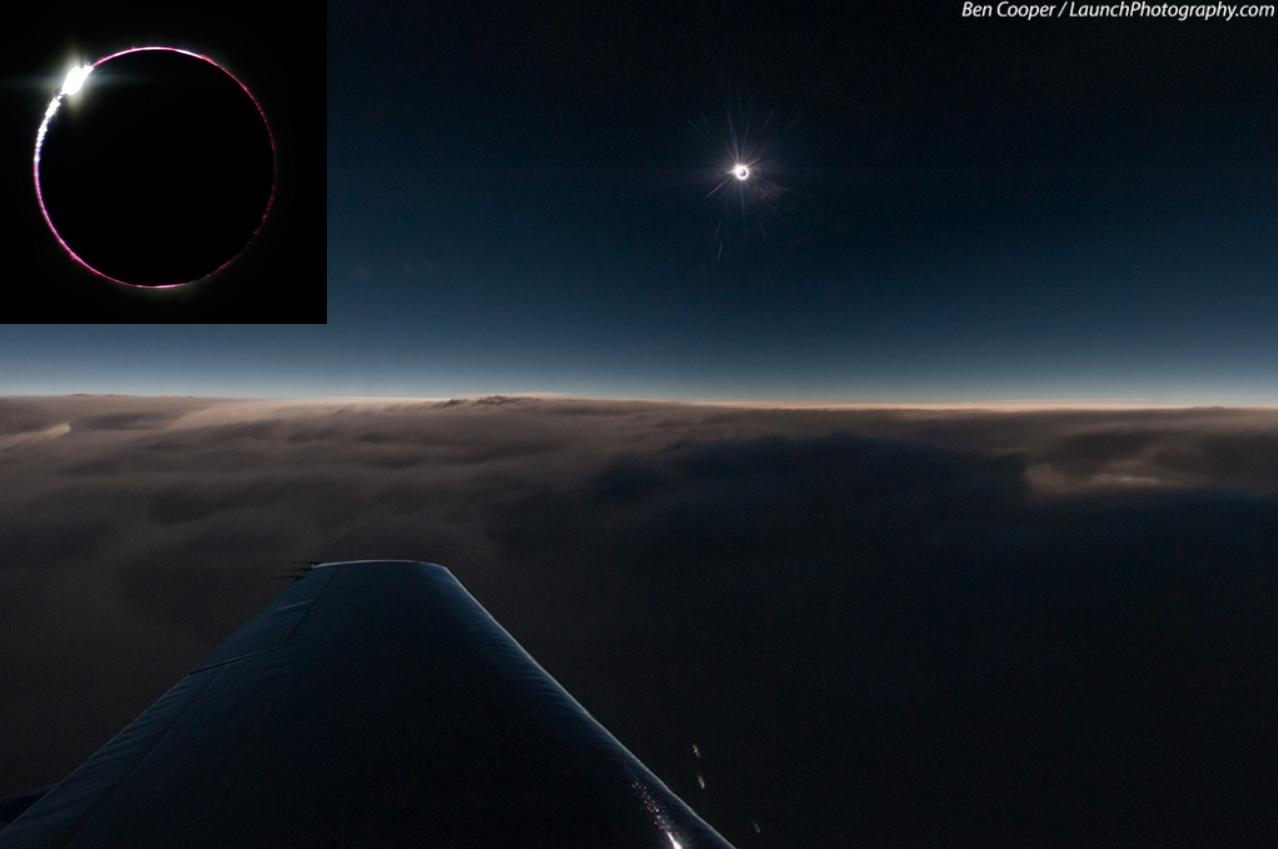 Ben Cooper Hybrid solar eclipse 2013 shadow on clouds