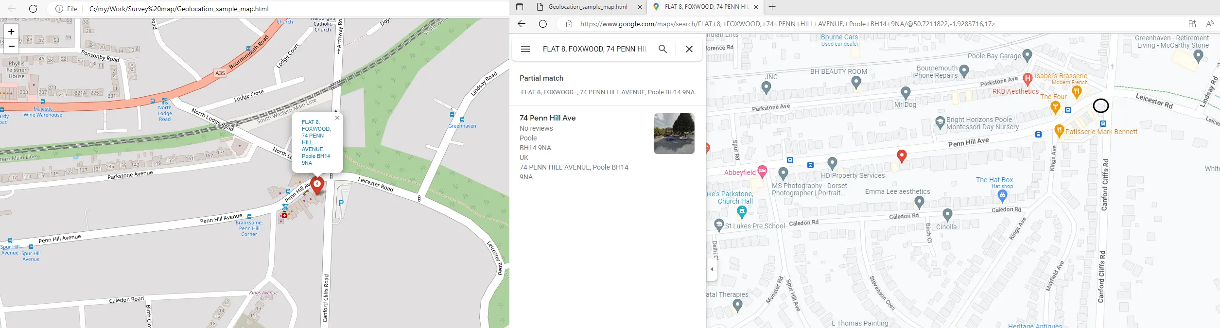 Python Nominatim geolocation Folium address validation with Google Maps