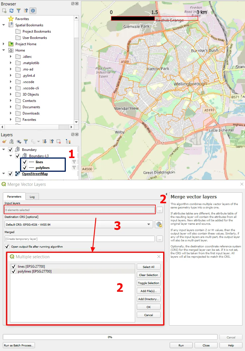 QGIS merging AutoCAD layer