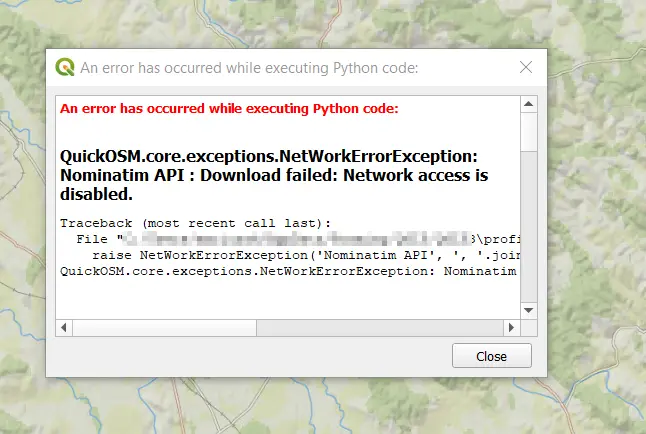 Quick OSM error