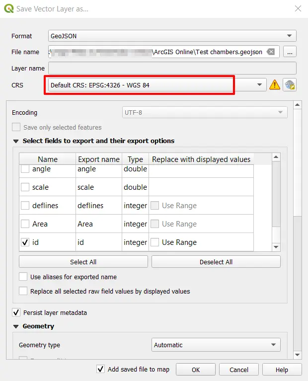 QGIS layer reprojection