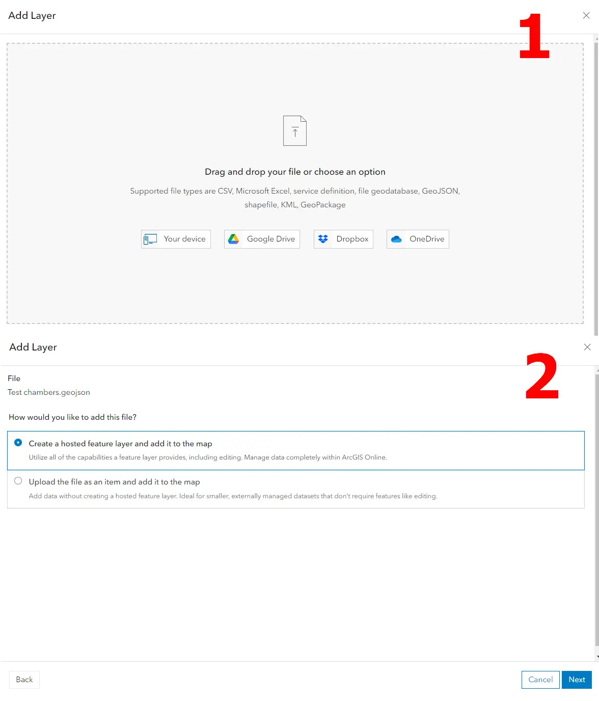 ArcGIS Online choice between file and hosted layer