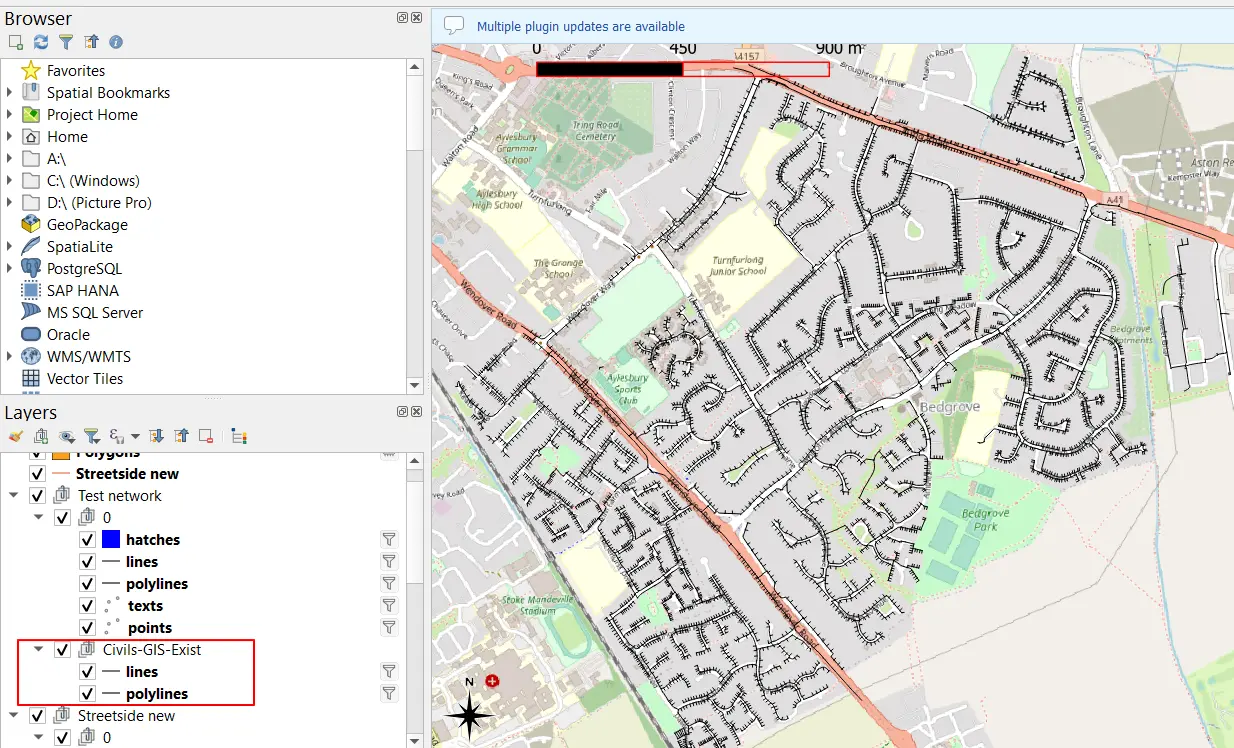 QGIS separated lines and polylines